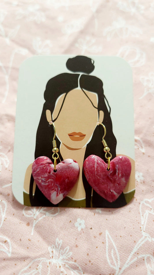 Medium Blended Hearts Earrings