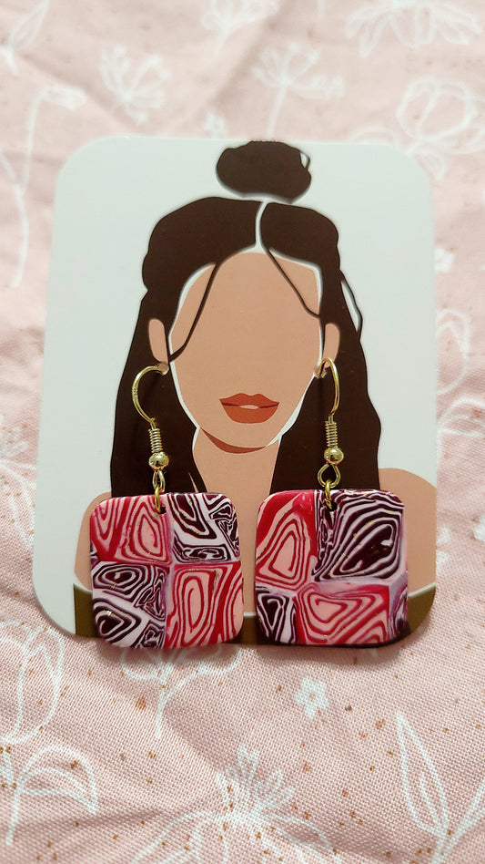 Swirls + Squares Dangle Earrings